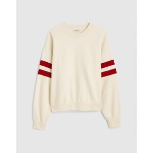 NWT Madewell Crewneck Varsity Sweatshirt Vintage Ivory M